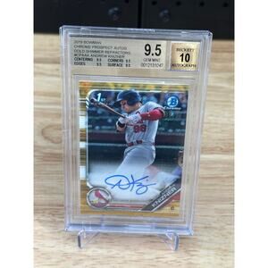 2019 Bowman Chrome Gold Shimmer Auto Andrew Knizner /50 Beckett 9.5